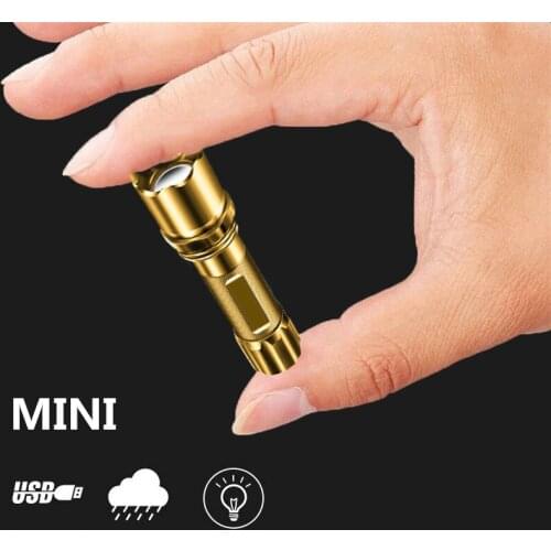 Super Bright Mini Light Portable LED Flashlight 1000 Lumens 3 Mode Waterproof Torch Zoomable Penlight XP-G P8 Built in Battery