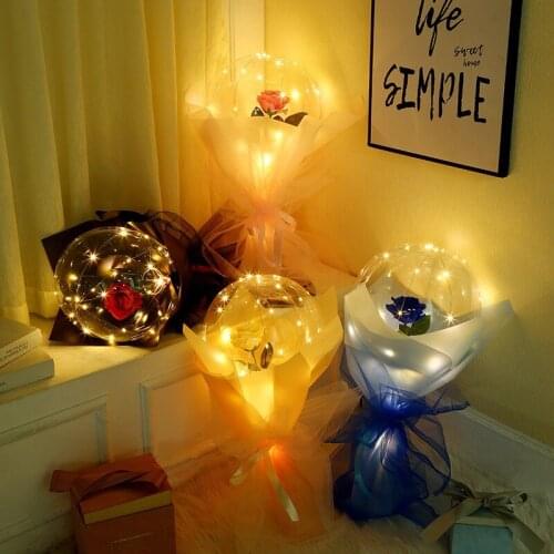 LED Balloon Luminous Rose Bouquet DIY Best Gifts for Valentines Day Christmas Party Wedding Decoration Romantic Globes