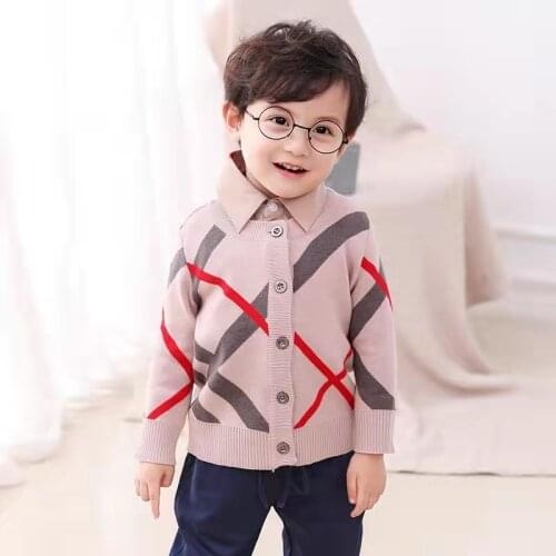 New Arrival Boys Sweaters O-Neck Long Sleeve Casual Kids Sweaters For Children Age 1-6 Years Old Khaki Navy Color