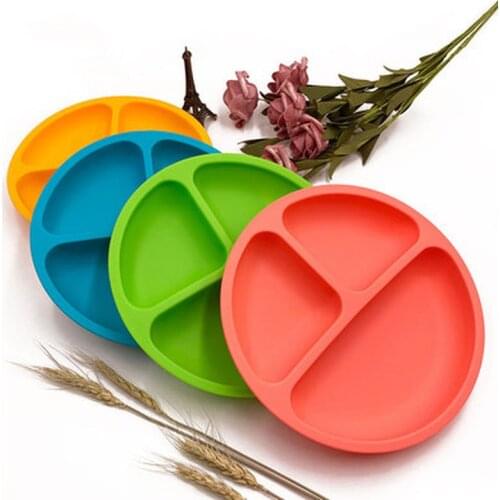 Plate for Kids with Silicone Baby Bowl Suction BPA Free Feeding Baby Tableware Children Dining Dishes