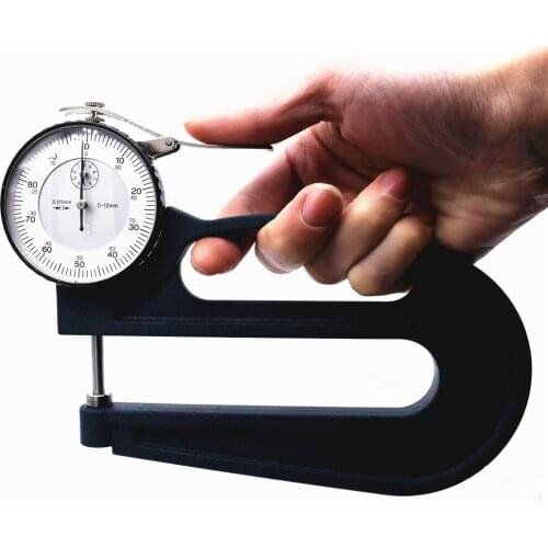 Dial Thickness Gauge 0-10x120mm 0.01mm Micrometer with Flat Head Metal Casing Width Measuring Instruments