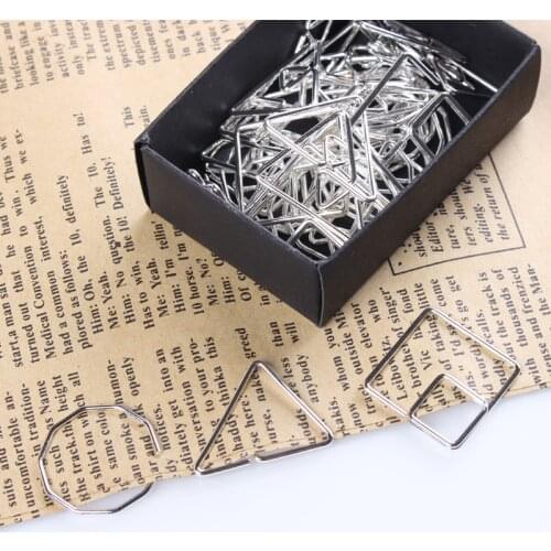 Rose Gold Geometric Paper clip Paperclip Shaping Pin Bookmark Gadgets Shool Stationary Office Clip Paperclips Metal