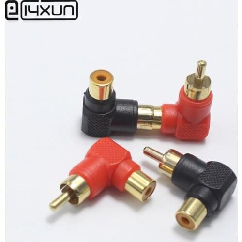 1pcs RCA Right Angle Connector Plug Adapter 90 Degree Male To Female M/F 90 Degree Elbow Gold Plated Audio Adapter