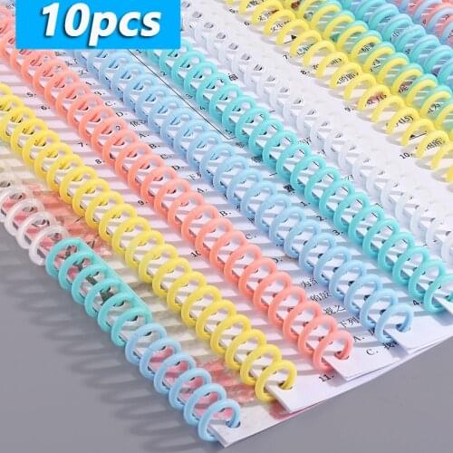 10pcs 30 Hole Loose-leaf Plastic Binding Ring Spring Spiral Rings for 30 Holes A4 A5 A6 Paper Notebook Stationery Office Supplie