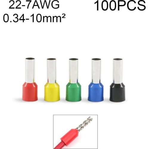 100Pcs 16/12AWG Gauge Electrical Connectors Wire Conector End Crimp Wire Terminal Cable Terminator Insulated Assortment Contacts