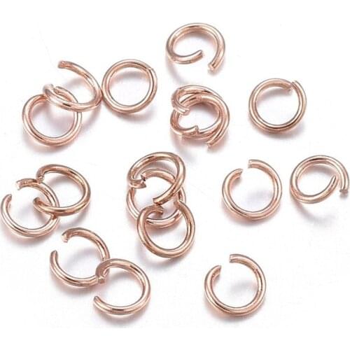 20pcs 3x0.5mm 304 Stainless Steel Jump Rings Rose Gold Open Jump Rings For DIY Jewelry Making Accessories Wholesale F80