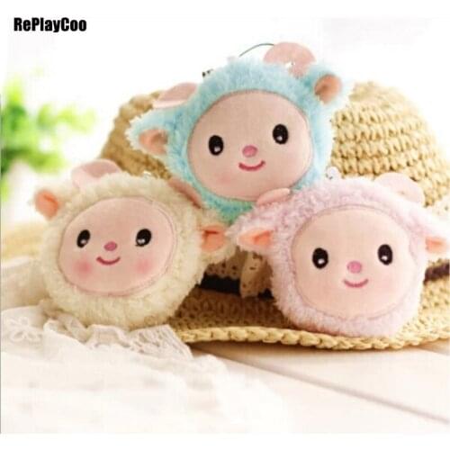 25pcs/lot Mini sheep Stuffed Plush Toys Small sheep head Stuffed Toys pelucia Pendant Kids Birthday Gift Party Decor dolls