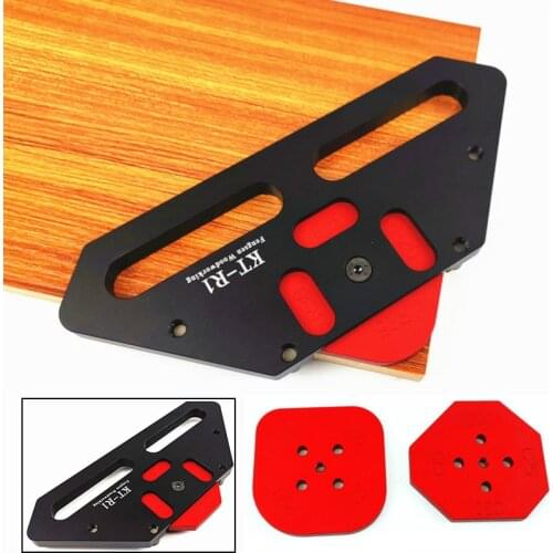 4 in 1 Wood Panel Radius Quick-Jig Router Table Bits Engraving Machine Trimmer Jig Corner Templates Kit Aluminum alloy