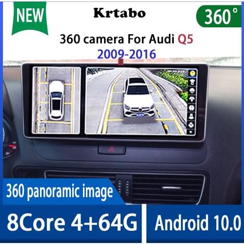Krtabo Android 10 4+64G Car Radio Multimedia Player BT WIFI 360 camera For Audi Q5 2009-2016 Navigation