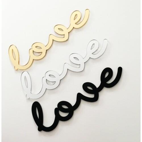 Baby Nursery Kids Child Bedroom Wall Decal , 3D Decorative Mirror wall sticker , Acrylic LOVE Letters Mirror Wall Deco