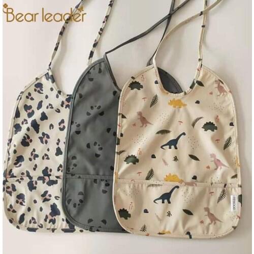 Bear Leader Toddler Baby Cartoon Print Bibs Newborn Girls Boys Lovely Cute Pattern Burp Cloths Infant Fashion Kids Accessories