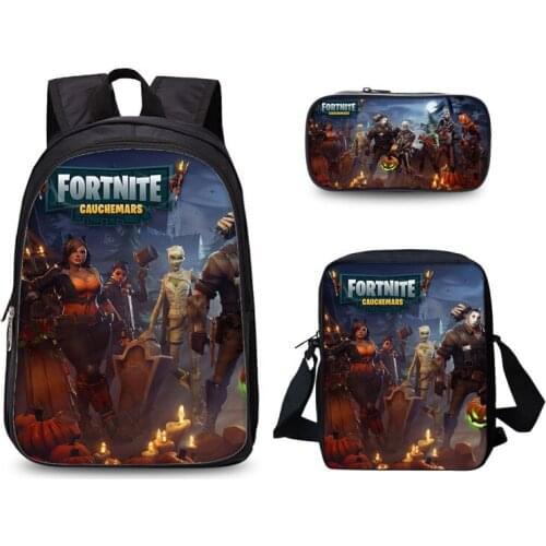 Games Children School Bags For Teenage Boys Kids 3PCS/SET FORTNITE School Printing Satchel Backpack Mochila Escolar Mujer