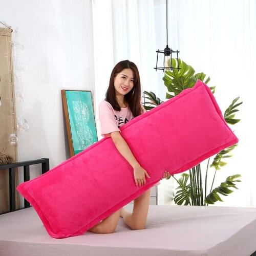 Flannel long pillowcase for two people 3 seconds speed warm coral velvet couples long pillowcase lengthened pillowcase 1.2m / 1