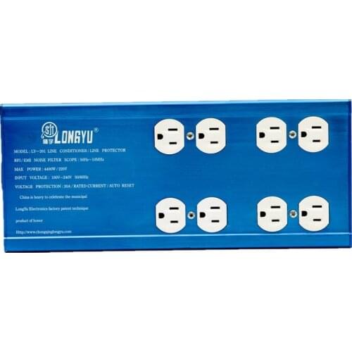 LY201 power filter, power purifier. Rated power: 3.3KW, maximum 4.4KW, working current: 15A, power frequency response: 80 times