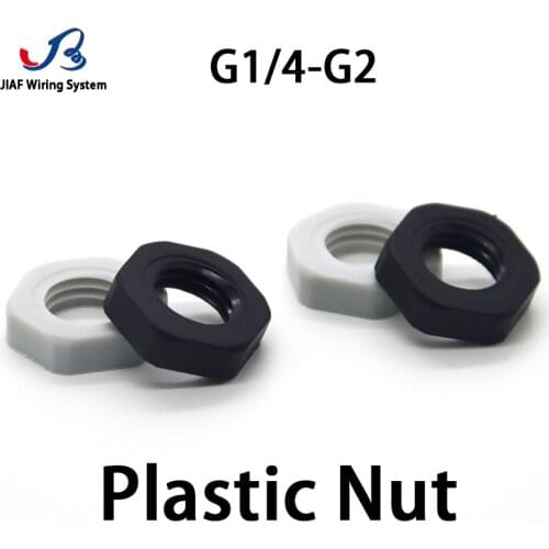 10Pcs Plasitic Nut Nylon Screw Nut G1/2 G3/4 G1 G1/4 Turn Buckle 1 Inch Black Sleeve Nut White 0.5“ Muff 1/2” 3/4“ 1” Hex Nuts