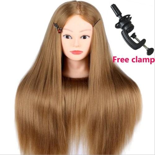 26" Thick Blonde Hair Maniquin Head For Braid Hairdressing Cosmetology 100% High Temperature Fiber Hair Training Head Mannequin
