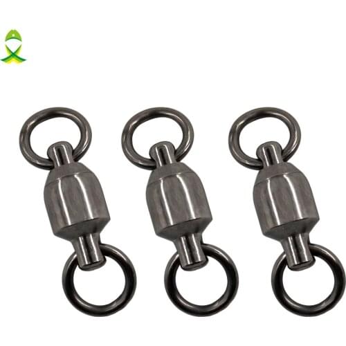 JSM 20pcs/lot High strength Ball Bearing Fishing Swivels for wire leading line Connector with Solid Welded Rings for big game