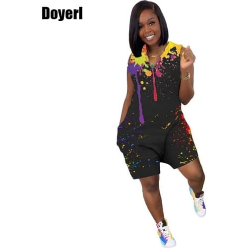 Summer Romper Women Shorts Tie Dye Casual Jumpsuits for Women Playsuit Sleeveless Jogging Lounge Loose Jumpsuit Overalls Rompers