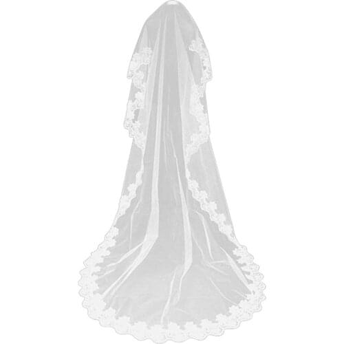 Lace Appliques Wedding Veils Womens Bridal Wedding Veil Bride Accessories 2023