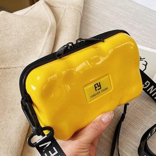 Fashion Yellow Womens Cluth Bag Purses and Handbags Crossbody PVC Female Coin Wallets Mini Ladies Phone Bag Brand Designer Sac