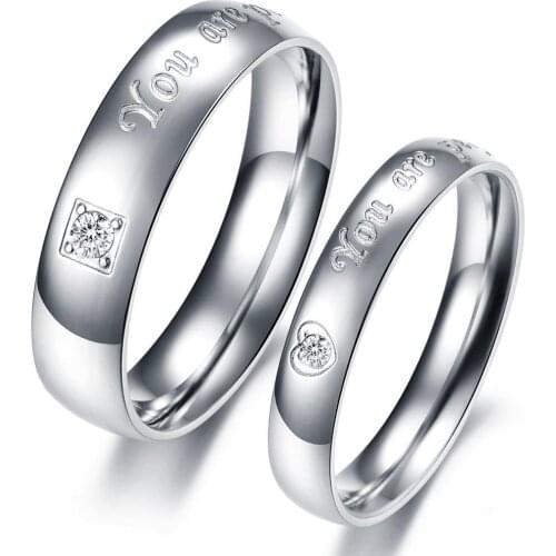 Fashion Jewelry Stainless Steel Rings Circle Couple Ring Wedding Ring Engagement Rings GJ310