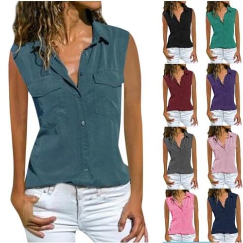 2019 spring and summer new womens shirt vest sleeveless shirt womens clothing t shirt