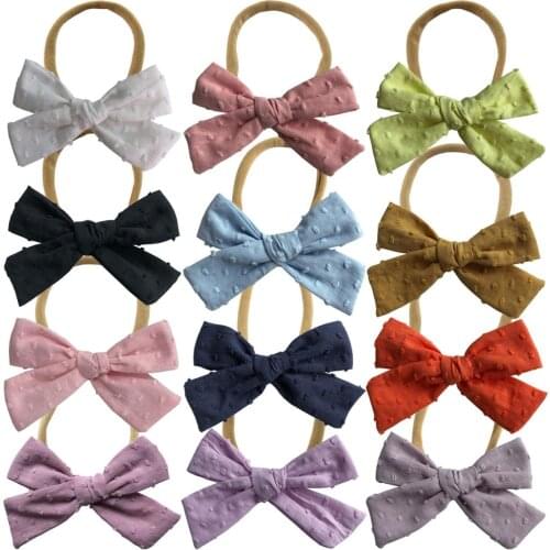 36pc/lot Girls 3" Solid Fabric Hair Bow Hairbands,Kids Elastic Headbands Nylon Headband Toddler Hair Accessories Headwear