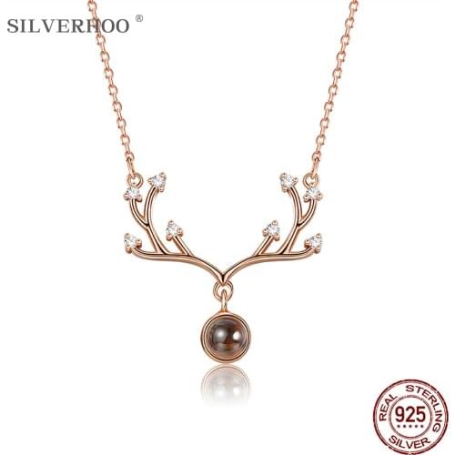 SILVERHOO Necklaces For Women 925 Sterling Silver Spherical Pendant Fine Jewelry Hot Sale Prom Romantic Anniversary Gift 2021