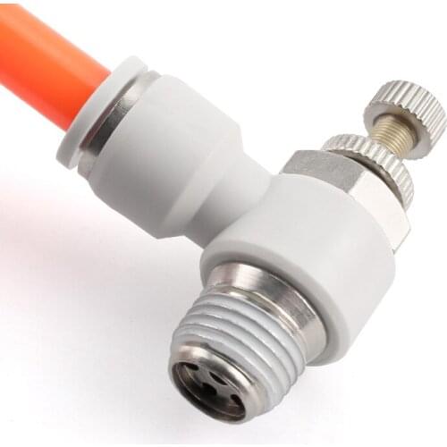 ZKCM SL Pneumatic Fitting Flow Controller 4-12mm Hose Tube M5 1/8 1/4 3/8 1/2 Male Regulating Throttle Valve Pneumatic Tools