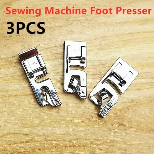 3PCS Hot Sale 3MM/4MM/6MM Mini Sewing Machine Foot Presser Rolled Hem Feet Set For Sewing Accessories Sewing Feets Sets