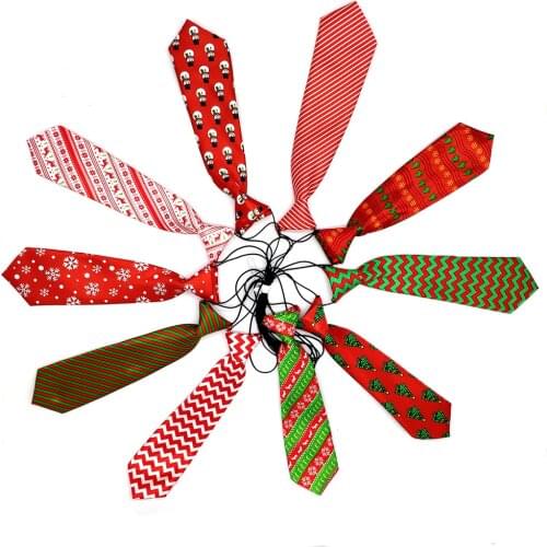 10 Pcs Pet Dog Accessories Christmas Style Big Size Pet Dog Necktie Adjustable Dog Collar Bow ties For Medium Large Dog