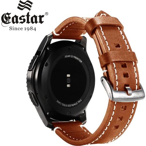 Eastar Genuine Leather Strap For Samsung Gear S3 Band Frontier Strap for xiaomi huami amazfit bip pace lite strap