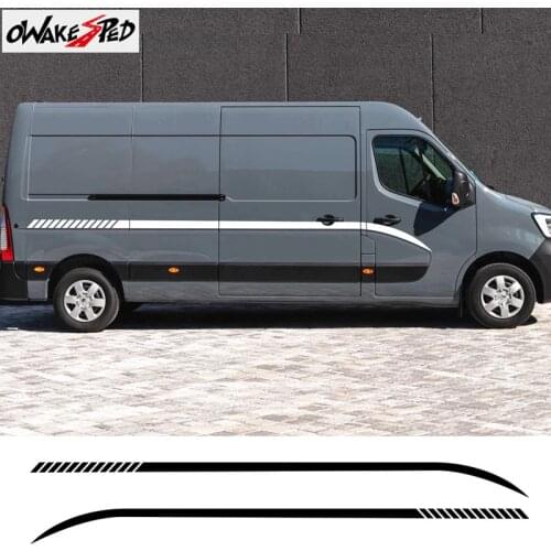 Sport Stripes Both Side Car Door Waist Lines Decor Sticker For Renault Master Auto Styling Body Accessories Vinyl Decals