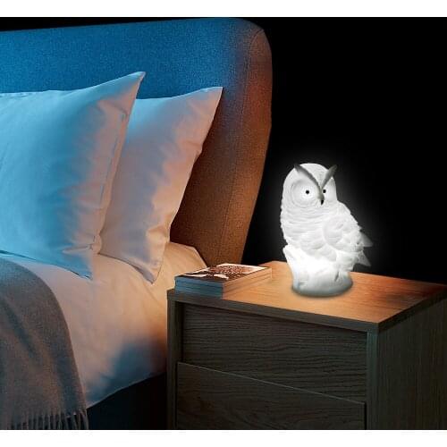 LED Bedside Table Lamp Night Lights Owl Lamp DC5V Cute LED Desk Table Lamp LR44 Battery Powered Animal Night Light for Bedroom