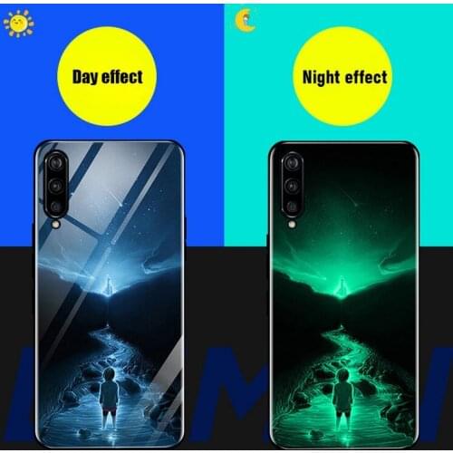 Luminous Painted Tempered Glass Silicone Protective Full Mi 9t Cover Cases For Xiaomi Redmi Note 7 Xiaomi Mi Mix3 2s Mix3 Mi9