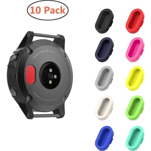 10 Pack Garmin Fenix 5/5x/5s/6/6x/6s Dust Plug, Silicone Charger Port Protectors Anti Dust Plugs Caps for Garmin Vivoactive 3/Fo