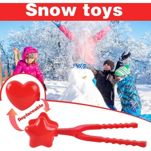 Heart Shaped Snowball Maker Clip Winter Sand Ball Mold Plastic Clamp Kids Toy Snowball Maker Clip Winter Snow Toy For Kids #L