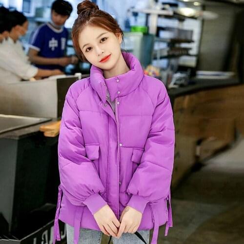Women Short Jacket Stand Zipper Parka 2020 Winter Jacket Coat Female Fashion Autumn Solid Warm Casual Padded Parka Female Coat