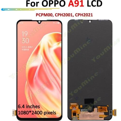 6.4" Original AMOLED display for OPPO Reno 3 LCD Panel+ touch screen digitizer assembly For OPPO A91 LCD Display Replacement