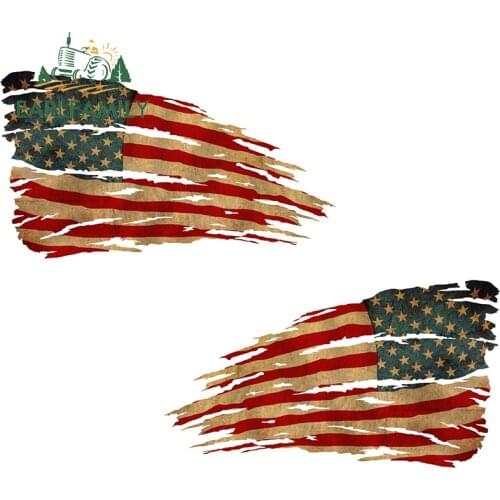 EARLFAMILY 13cm x 7.3cm for MIRRORED American RV Vinyl Car Stickers Waterproof Sunscreen Decor Personality Decal Bumper Graphics