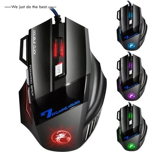 Value-5-Star X7 Professional Wired Colorful RGB Gaming Mouse 7 Button 4 Gear 2400 DPI LED Optical USB Computer Mouse Gamer Mice