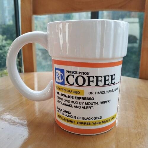 Caffeine Prescription Coffee Mug Pill Bottle Coffee Cup Pharmacy Rx