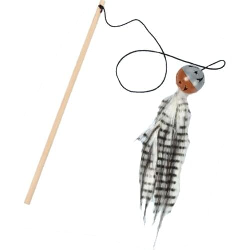Cat Toys Cat Wand Toy Funny Interactive Cute Cat Teaser Toy Kitten Feather Toy with Bell for Cats Stick Cat Supplies