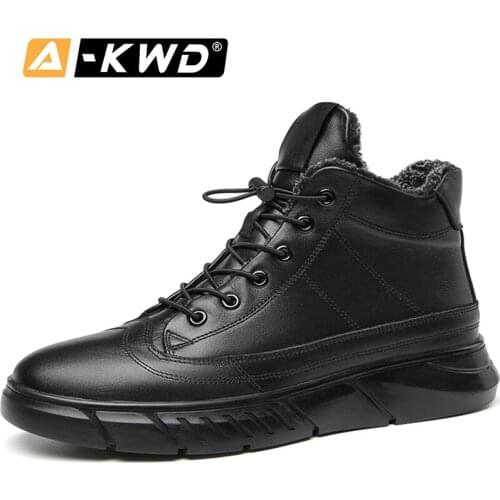 Fashion Black Autumn Winter Designer Trainers High Top Sneakers Men Elastic Band Genuine Leather Shoes Chaussures Hommes En Cuir