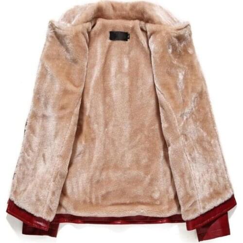 Faux Leather Jacket Women 2021 Black Leather Jacket Plus Size Women Clothing Winter Coat Lapel Red Thick Warmth Coats LR670