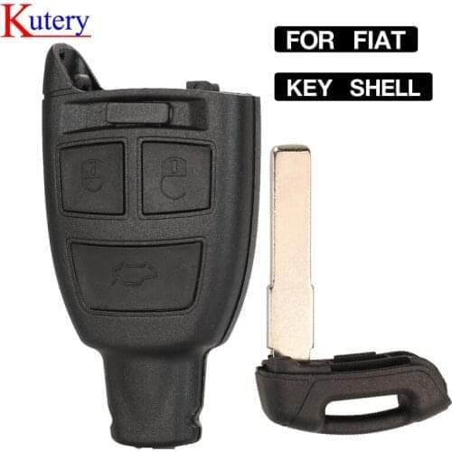 Kutery 3 Buttons Smart Card Remote Car Key Shell For Fiat Croma Punto Key Case Replacement With SIP22 Emergency Key