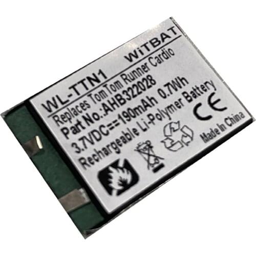 3.7V 190mAh Li-Polymer Battery for TomTom Runner Cardio Smart Watch Battery Rechargeable Replacement AHB322028