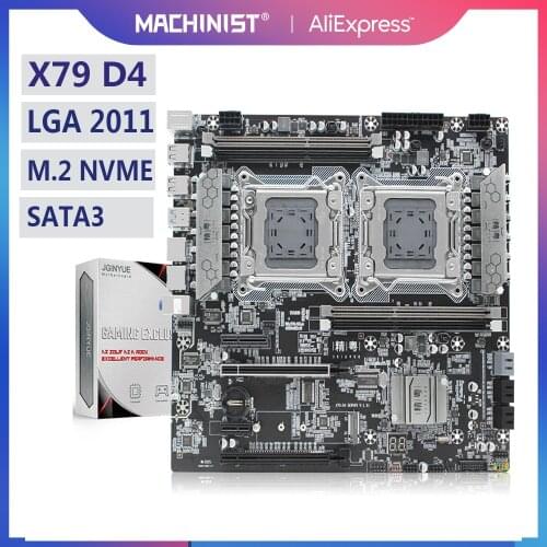 JGINYUE X79 dual CPU motherboard LGA 2011 For i7 Xeon E5 V1&V2 processor DDR3 256G ECC/NON-ECC memory dual Giga LAN X79-D4