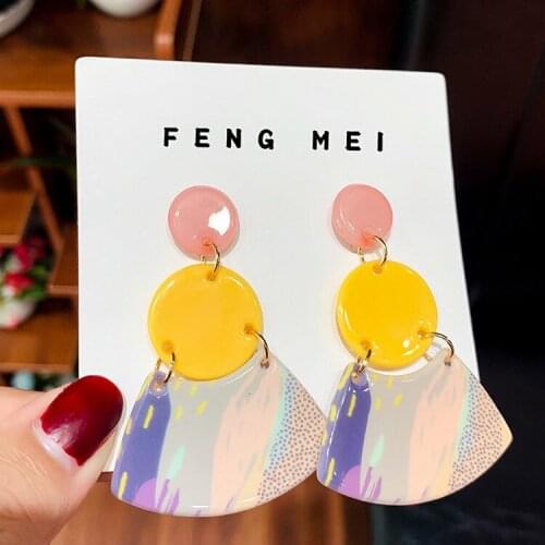 Fashion exaggerated acetic acid plate Earrings atmospheric net red long temperament Earrings advanced Earrings