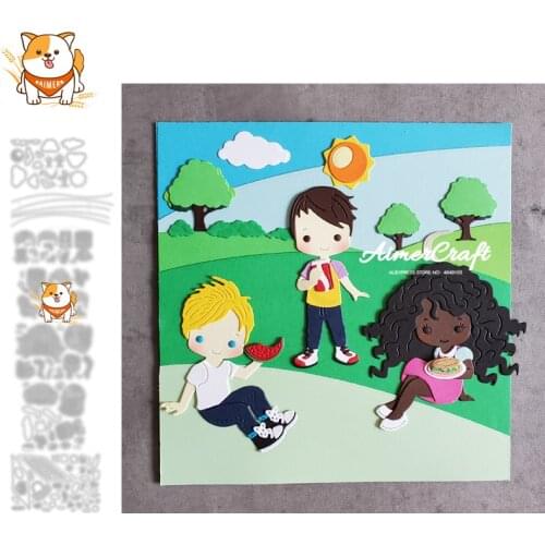Picnic Camping Series Metal Cutting Dies Mold Scrapbooking Stencil DIY Embossing Craft Die Cuts Card Making New Dies For 2021